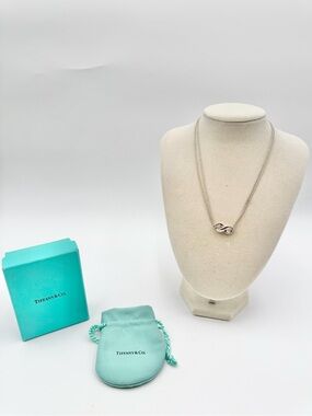 Tiffany & Co. sterling silver infinity double chain necklace